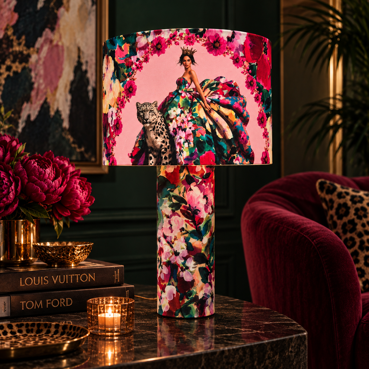 Her Wild Majesty Floral Table Lamp