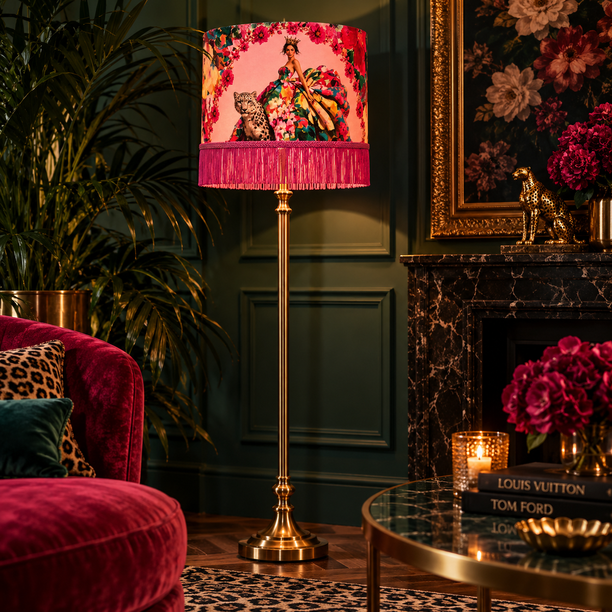 Her Wild Majesty Fringed Lampshade