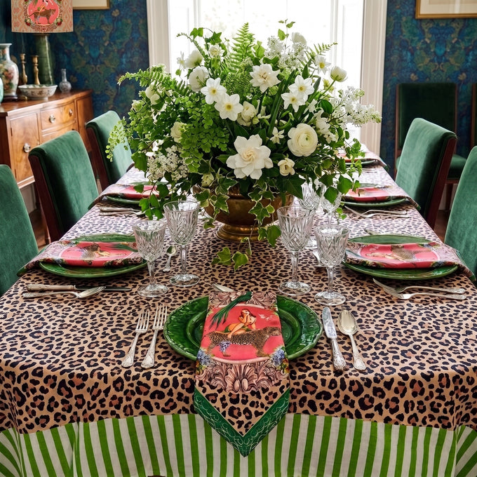 Wild at Heart 100% Linen Tablecloth ❤️