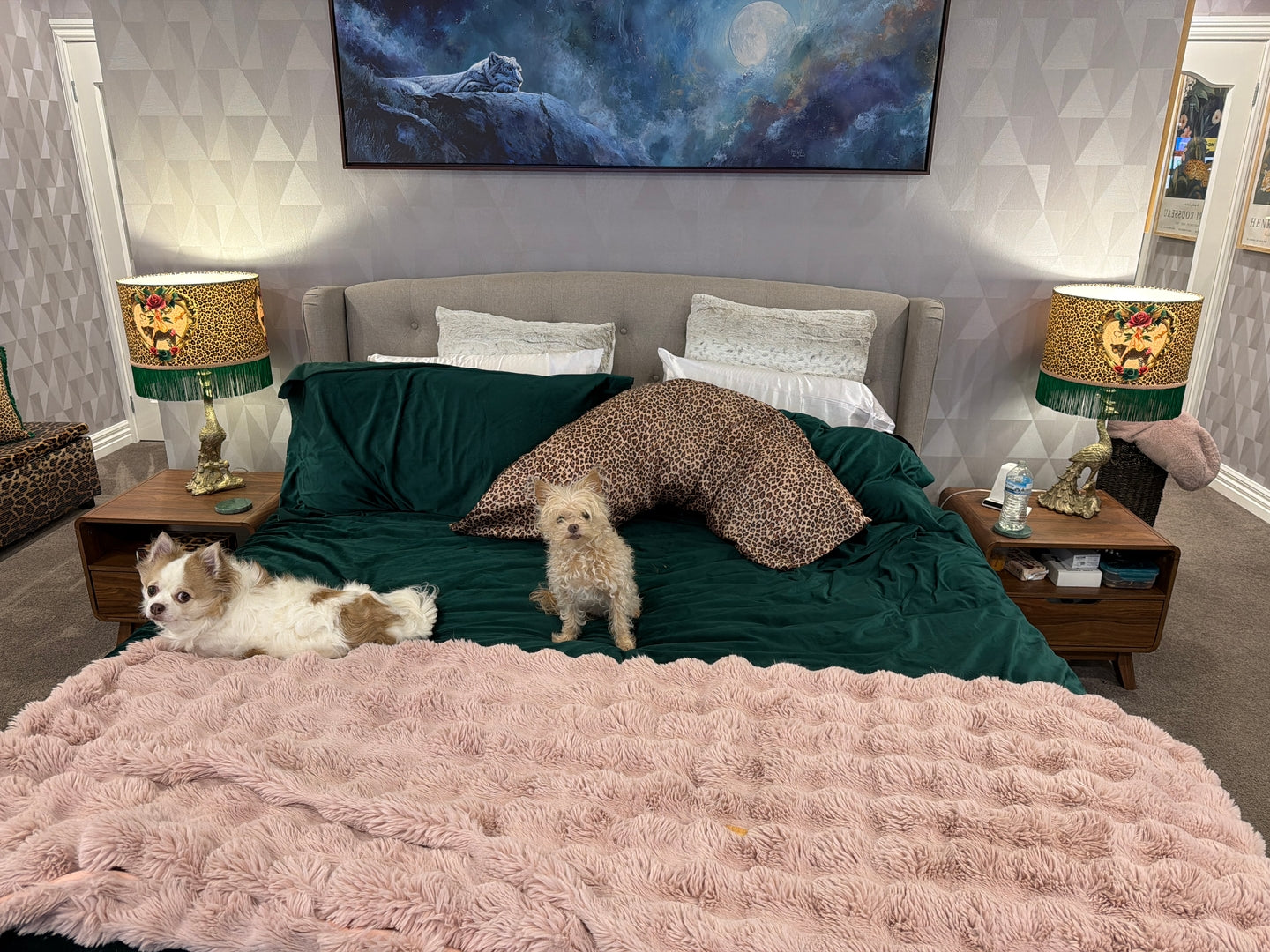 Tiger Rose Fringed Lampshade