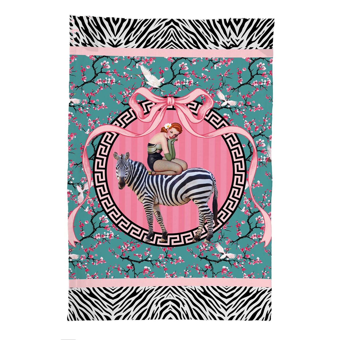 Gigi Cherry Blossom Linen Tea Towel