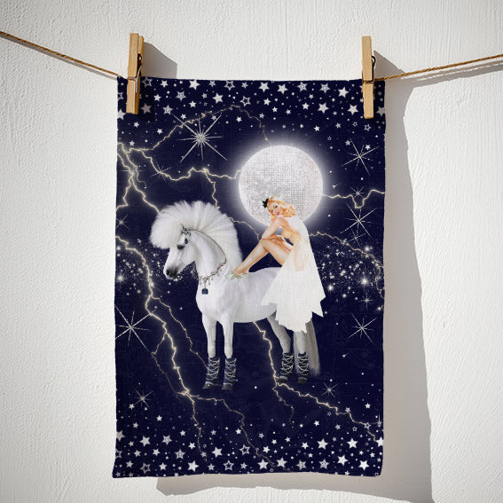 Celestial Goddess Linen Tea Towel