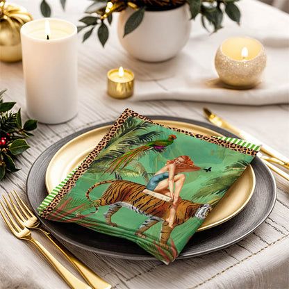 Jungle Walk Green Napkin 4Pc Set