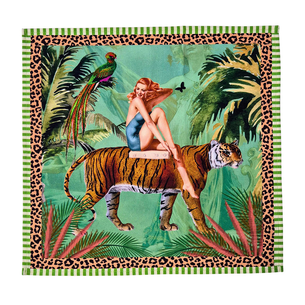 Jungle Walk Green Napkin 4Pc Set