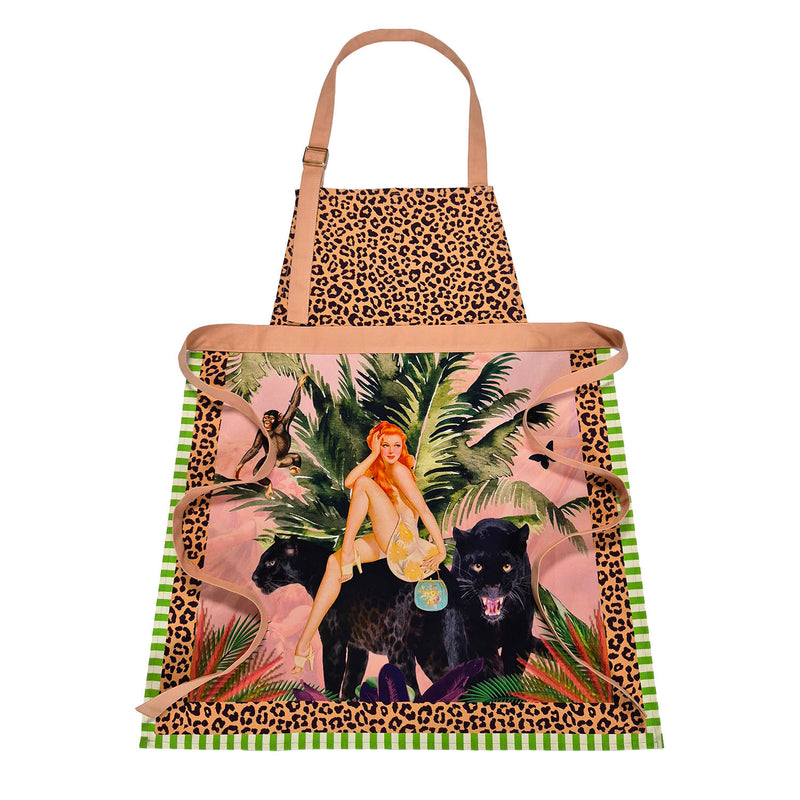 Jungle Walk Pink Apron | Animal Print Statement Apron