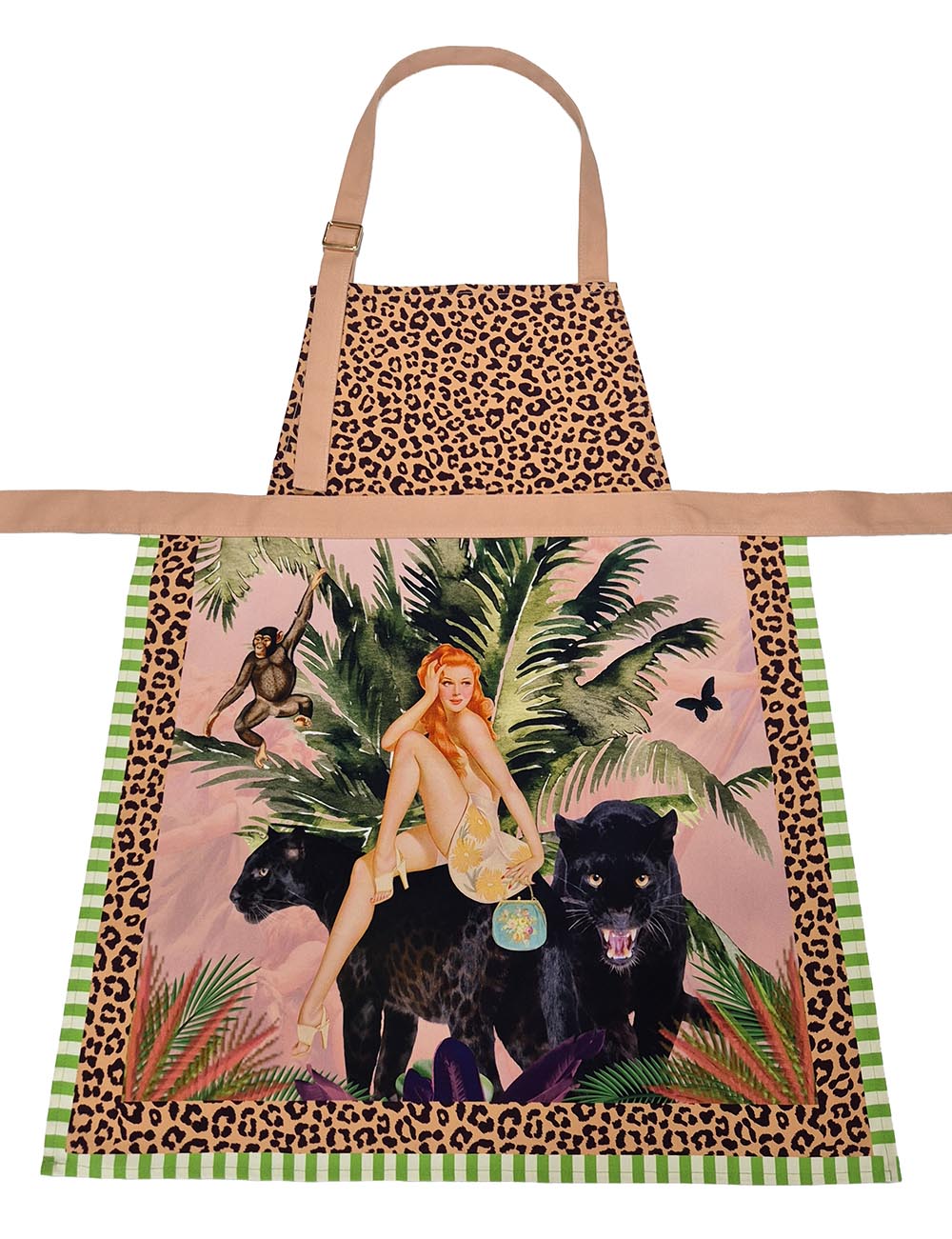 Jungle Walk Pink Apron | Animal Print Statement Apron