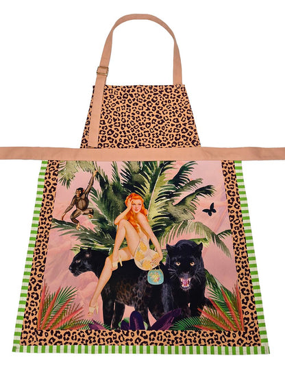 Jungle Walk Pink Apron | Animal Print Statement Apron