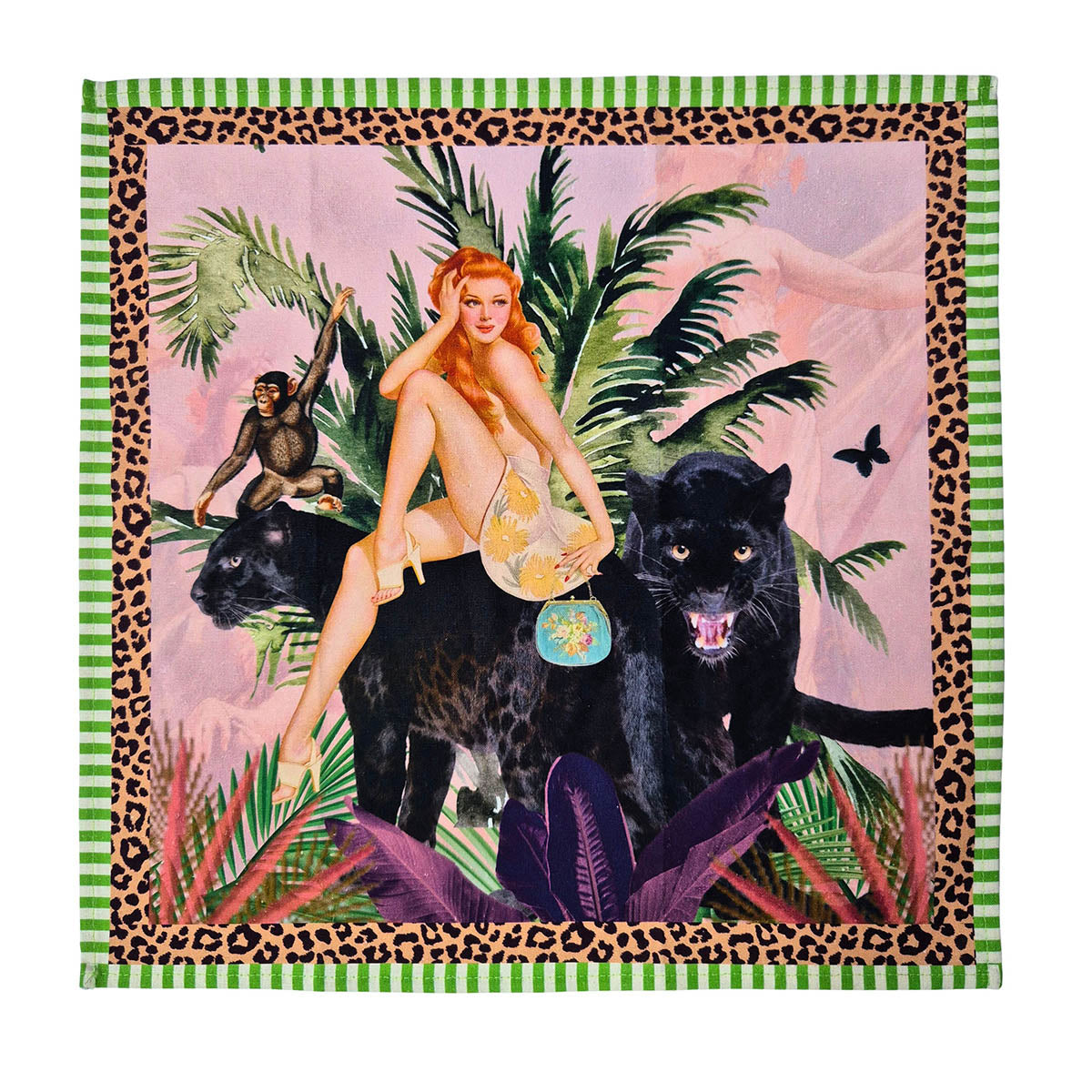 Jungle Walk Pink Napkin 4Pc Set