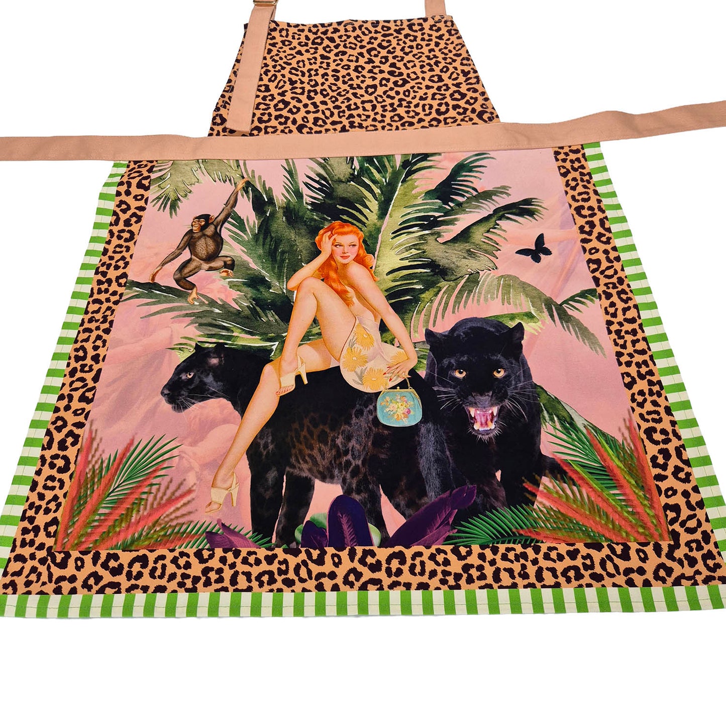 Jungle Walk Pink Apron | Animal Print Statement Apron