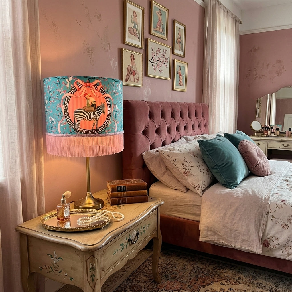 Gigi Cherry Blossom Fringed Lampshade