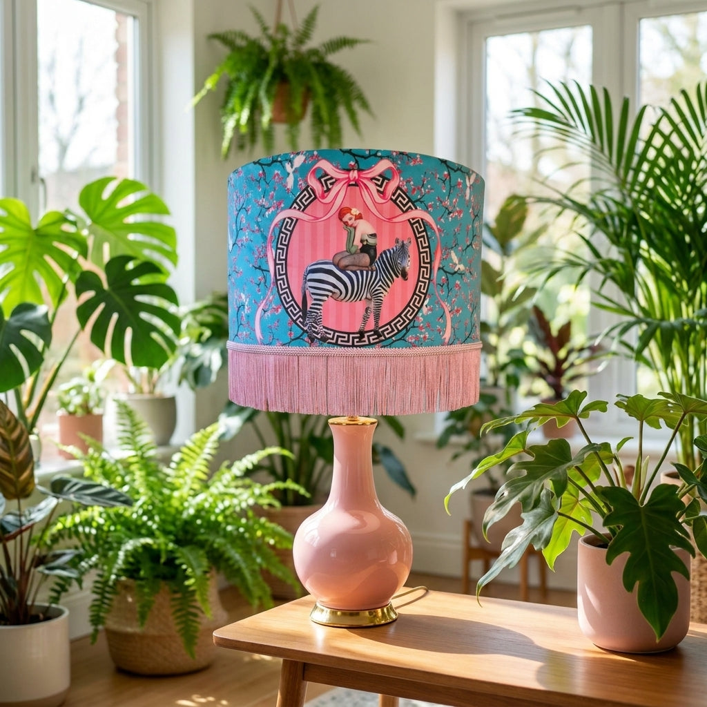 Gigi Cherry Blossom Fringed Lampshade