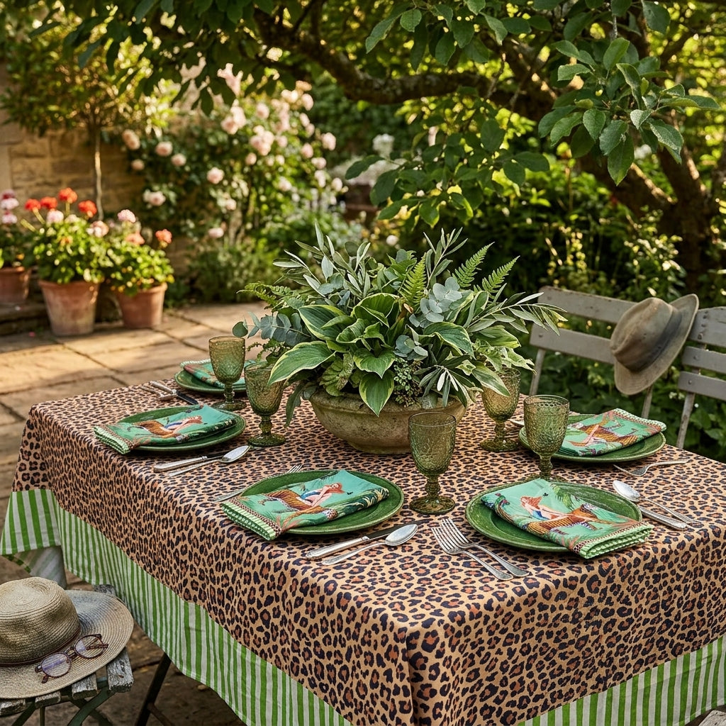 Wild at Heart 100% Linen Tablecloth ❤️