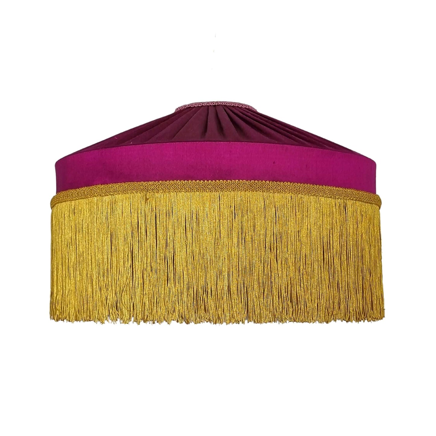 Majestic Magenta Fringed Lampshade