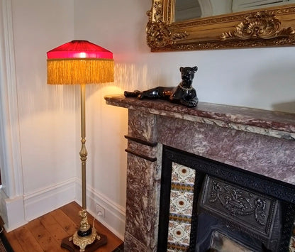 Majestic Magenta Fringed Lampshade