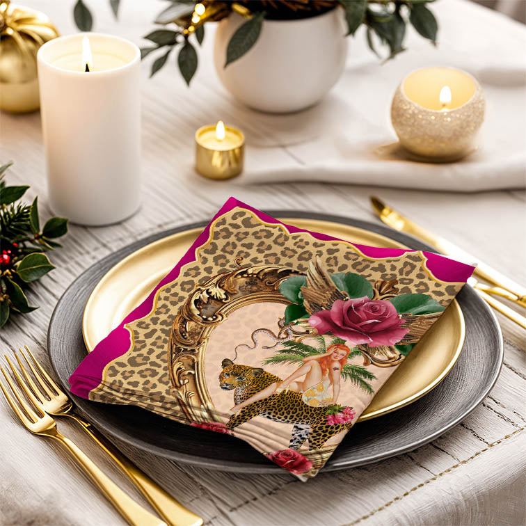 Tiger Rose Napkin