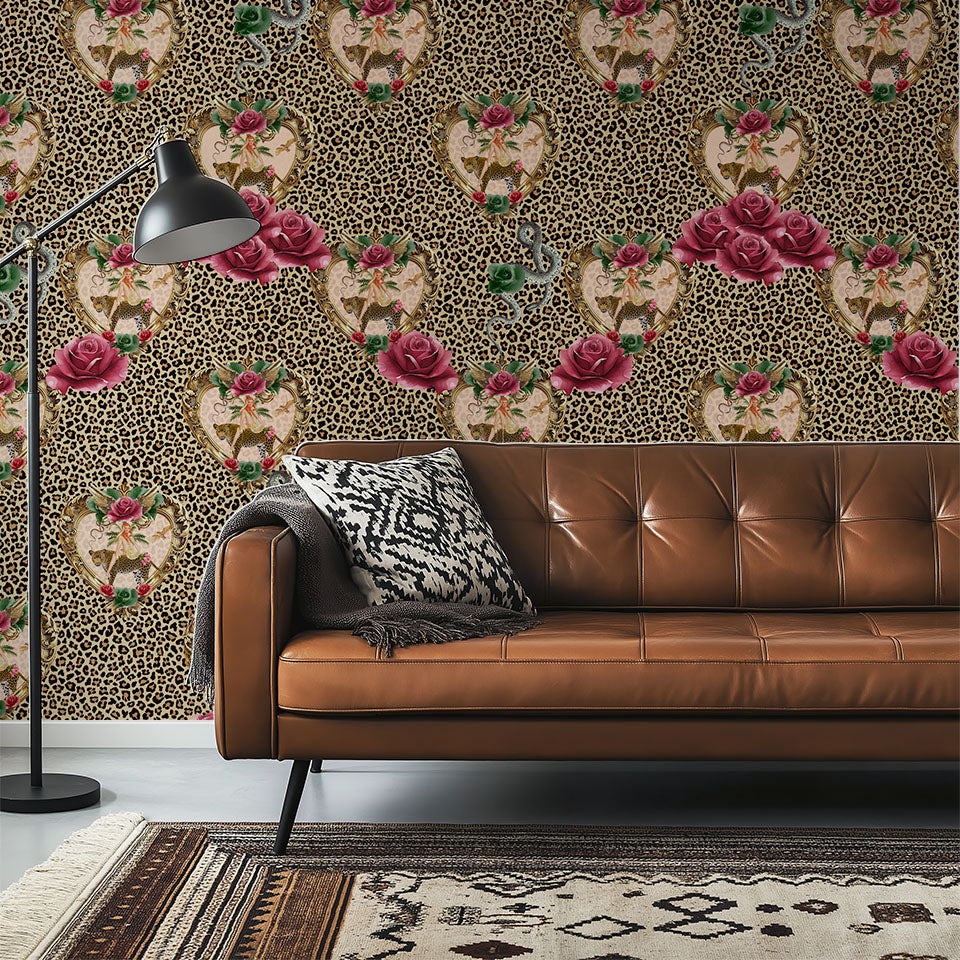 Tiger Rose Leopard Wallpaper