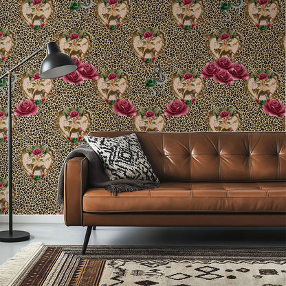 Tiger Rose Leopard Wallpaper