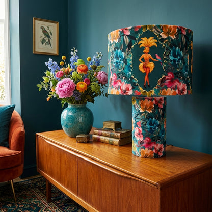 Lulu LaRue Floral Table Lamp Teal