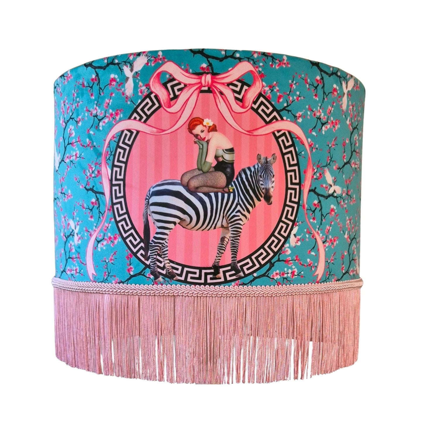 Gigi Cherry Blossom Fringed Lampshade