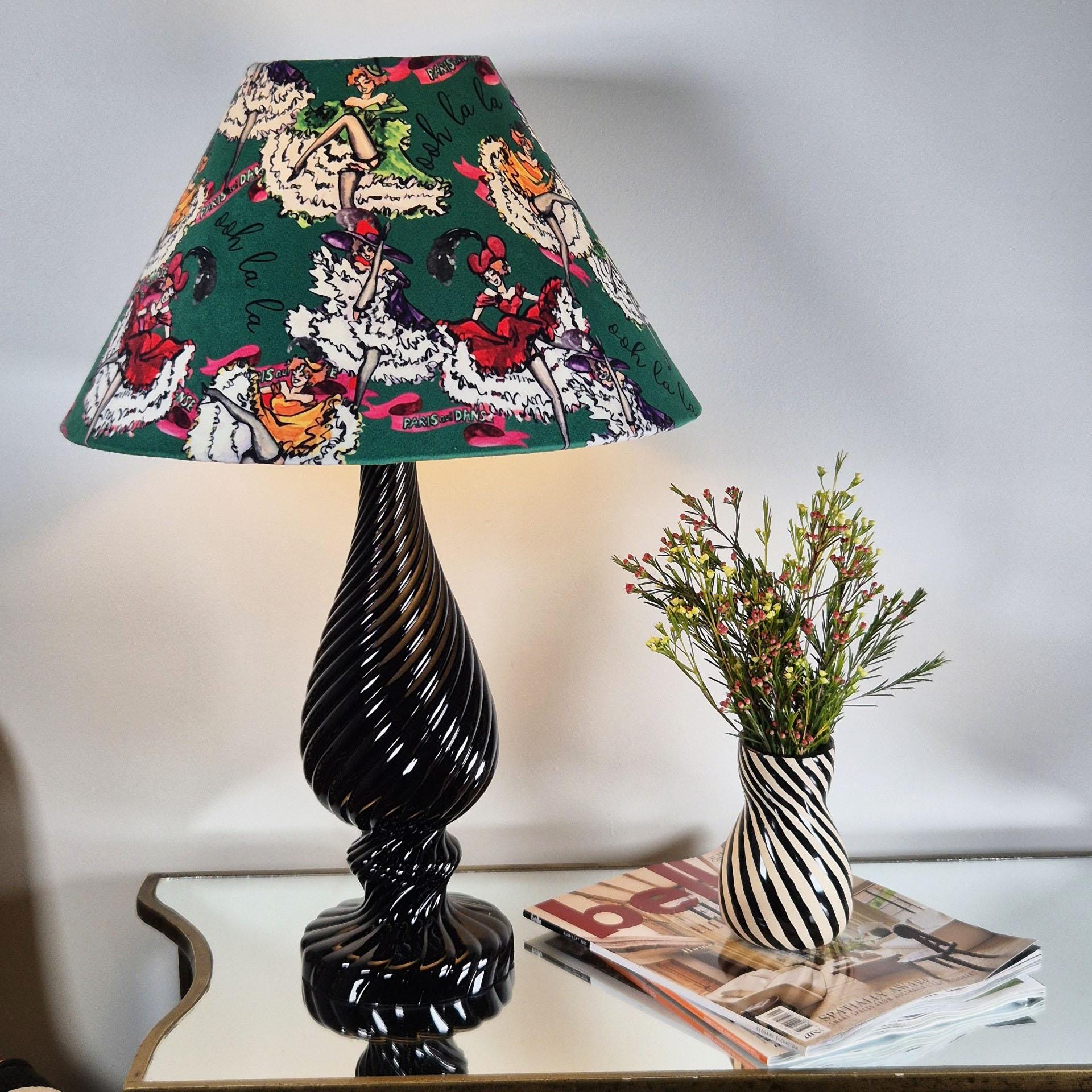 Can Can girls jade green Lampshade for table lamp floor lamp, black coolie shade table lamp floor lamp ceiling pendant bold 16"