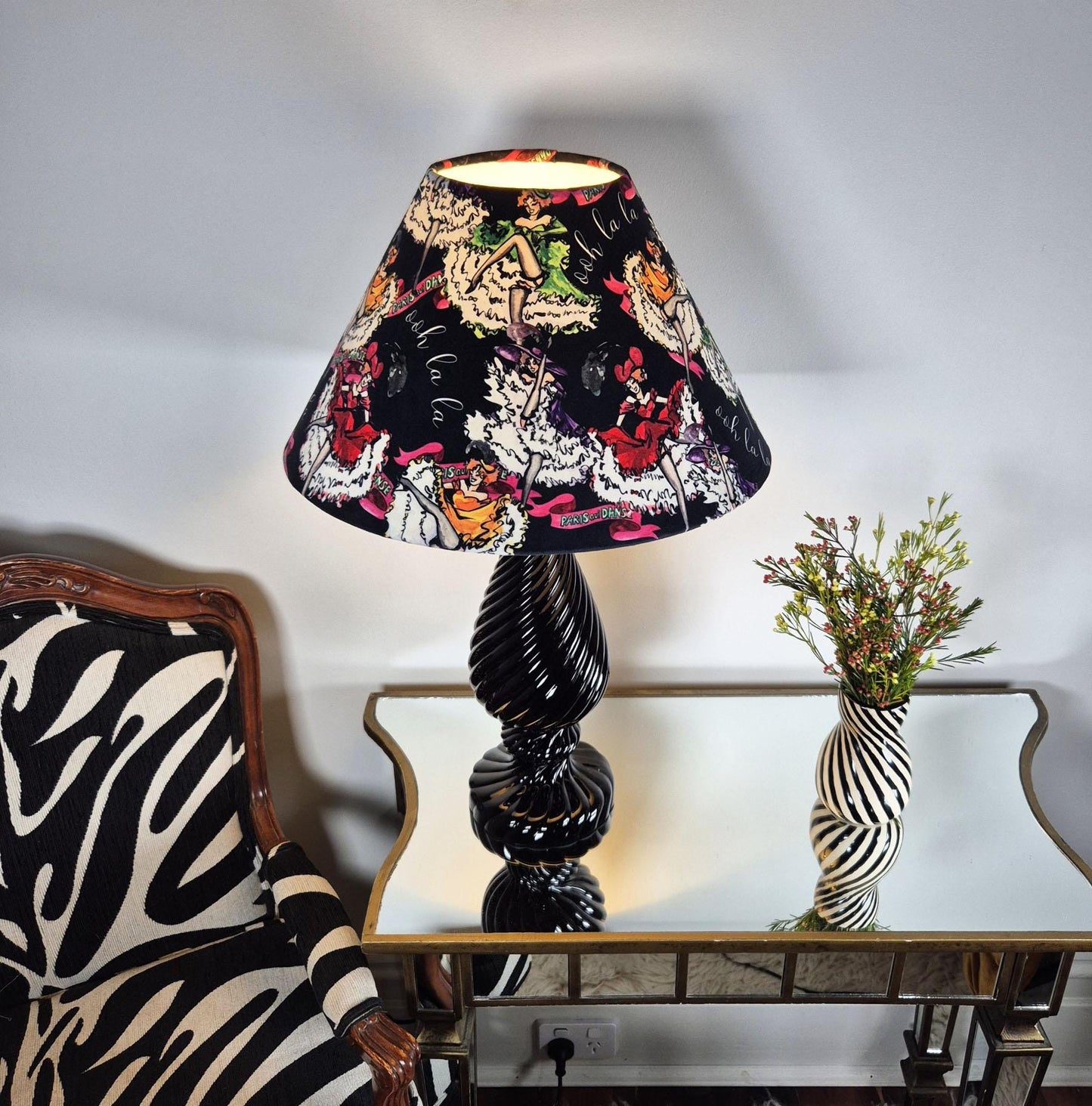 Can Can girls Black Lampshade for table lamp floor lamp, black coolie shade table lamp floor lamp ceiling pendant bold 16"