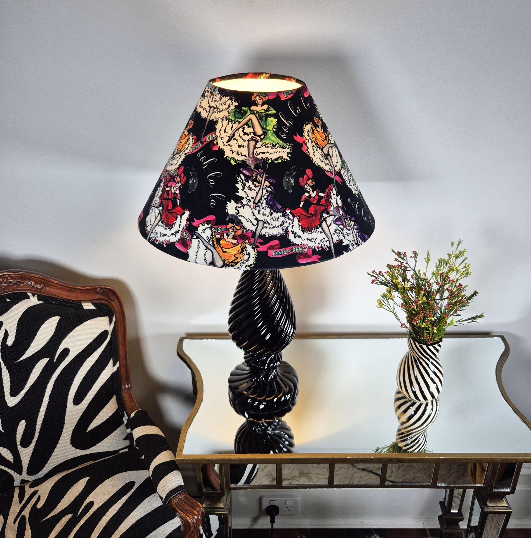 Can Can girls Black Lampshade for table lamp floor lamp, black coolie shade table lamp floor lamp ceiling pendant bold 16"