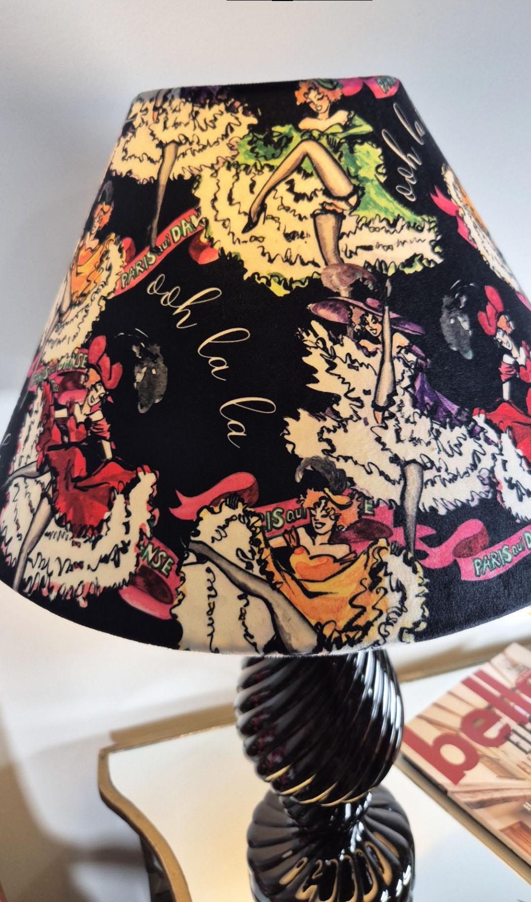 Can Can girls Black Lampshade for table lamp floor lamp, black coolie shade table lamp floor lamp ceiling pendant bold 16"