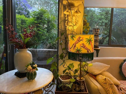 Fringed Leopard Lamp shade, Cheetah shades, tassel light, leopard print lampshades, ivory lampshades, quirky homewares, unique light shade