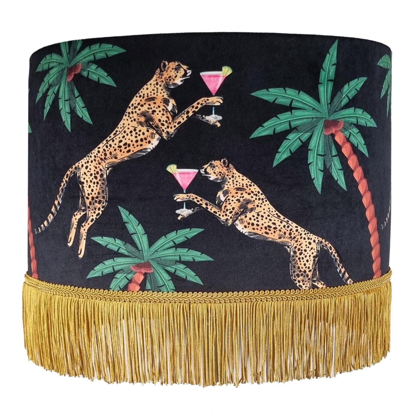 Black Tassel Leopard Lamp shade, Cheetah decor, fringe light, leopard print lampshades, ivory lampshades, quirky homewares, fringed