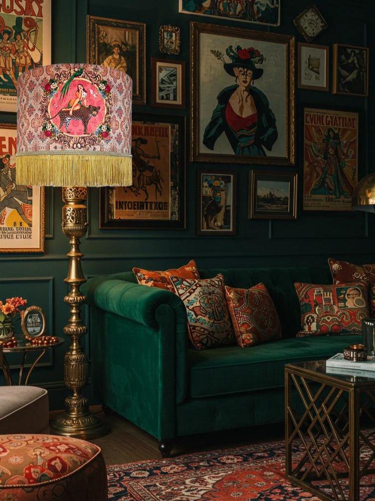 Alice Fringed Drum Lampshade, fringe lampshades, lampshade with tassels, unique lighting, handmade lampshade, vintage lampshades