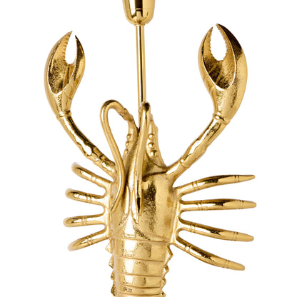 Queen K Lobster Lamp Base Gold with detailed lobster design in shiny gold finish