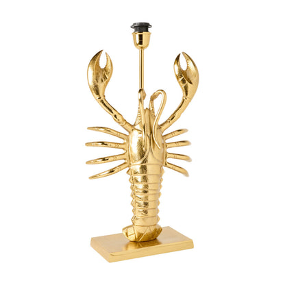Queen K Lobster Lamp Base Gold with detailed claws and sleek finish on rectangular base