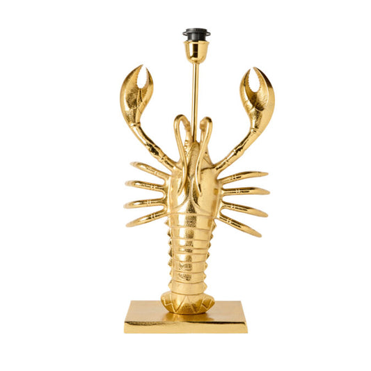 Queen K Lobster Lamp Base Gold with detailed lobster design and shiny gold finish