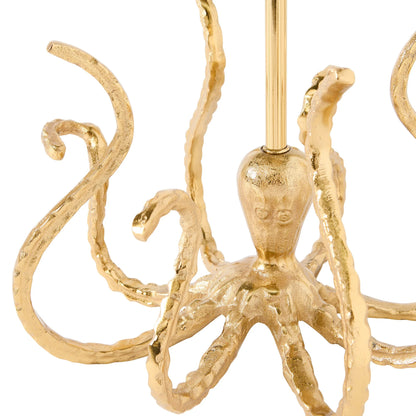 Queen K Octopus Gold Lamp Base with detailed textured tentacles and metallic finish