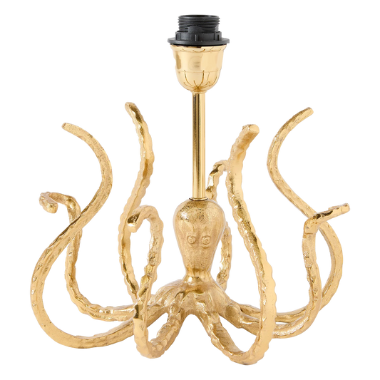 Queen K Octopus Gold Lamp Base with detailed tentacles and elegant metallic finish