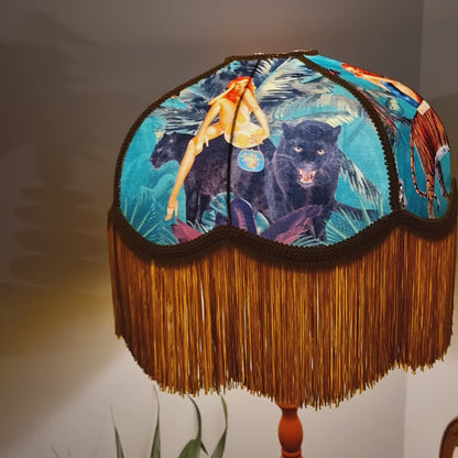 Jungle Walk Fringed Lampshade