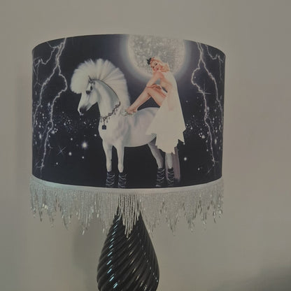 Celestial Goddess Beaded Fringe Lampshade