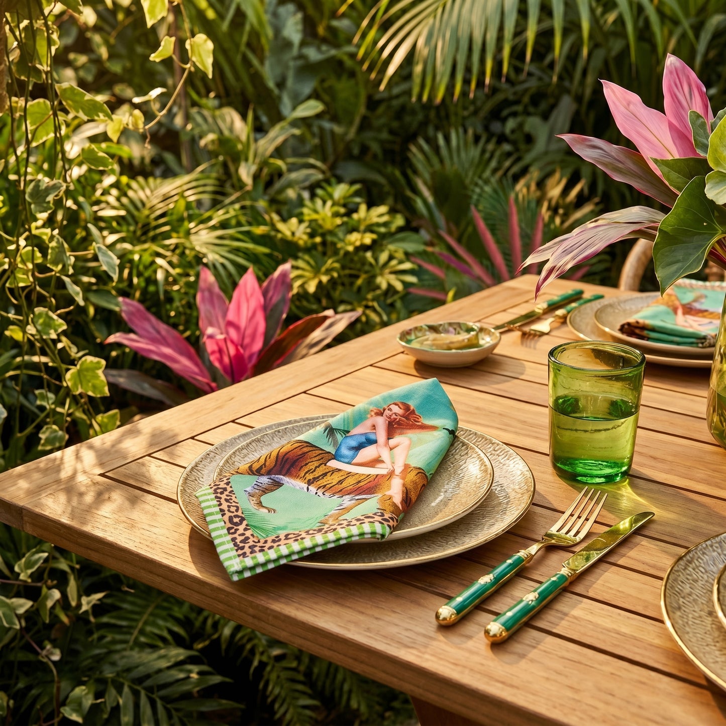 Jungle Walk Green Napkin 4Pc Set