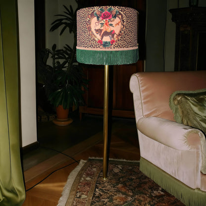 Tiger Rose Leopard print Fringed Lampshade