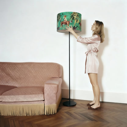 Queen K Jungle Walk Drum Lampshade Green