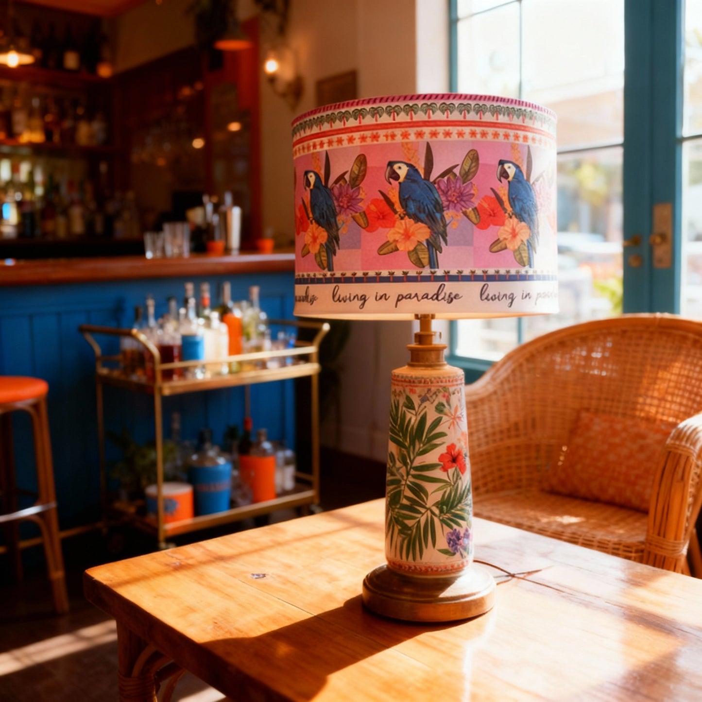 Queen K Living In Paradise Parrot Tropical Lampshade