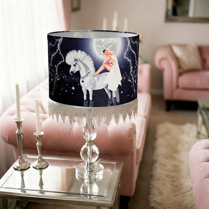 Celestial Goddess Beaded Fringe Lampshade