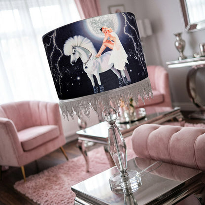 Celestial Goddess Beaded Fringe Lampshade