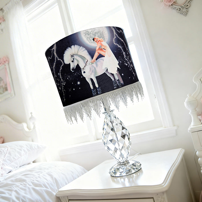 Celestial Goddess Beaded Fringe Lampshade