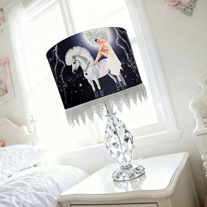 Celestial Goddess Beaded Fringe Lampshade